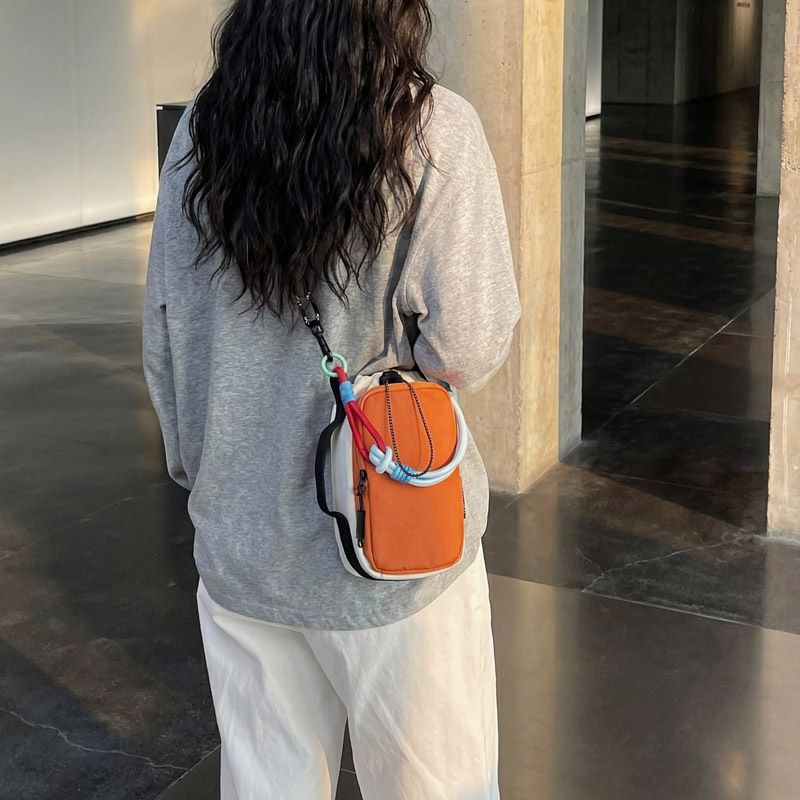 2026 Summer Korean Style Fashion Multi-Pocket Color-Block Dopamine Tote Shoulder Bag Lightweight Water Bottle Phone Bag
