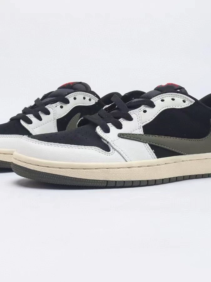 Поколение подделок Putian, кроссовки aj1 barb все чёрные/воинская молния бело-коричневые, мужские и женские, износостойкие и антискользящие