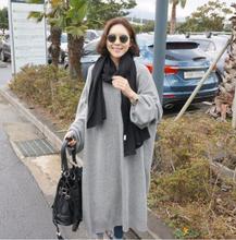 毛衣女宽松秋冬外套韩版套头中长款针织衫新款2022慵懒风大毛衣裙