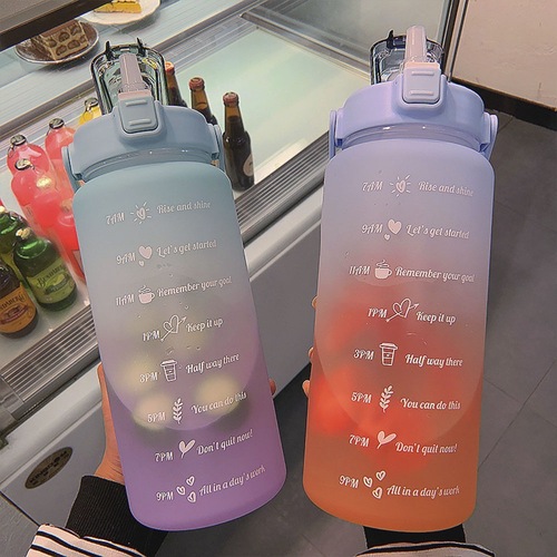 Phone holder handle cup Southeast Asia 2L sports water bottle large capacity space cup plastic cup gradient color cup
