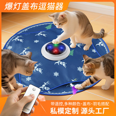 跨境新品宠物智能电动猫玩具捕捉罩猫猫玩具自嗨解闷羽毛逗猫玩具