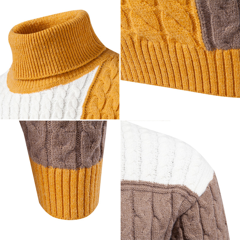 Men's Oversized Color-Block Knit Sweater – Drop Shoulder Pullover With Modal-Spandex Blend (Breathable, Anti-Pilling, Relaxed Fit,)_voghion.com