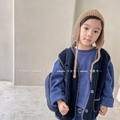 2023 new children's clothing autumn and winter clothing children's Korean style thickened lamb velvet vest girls winter clothing 122621