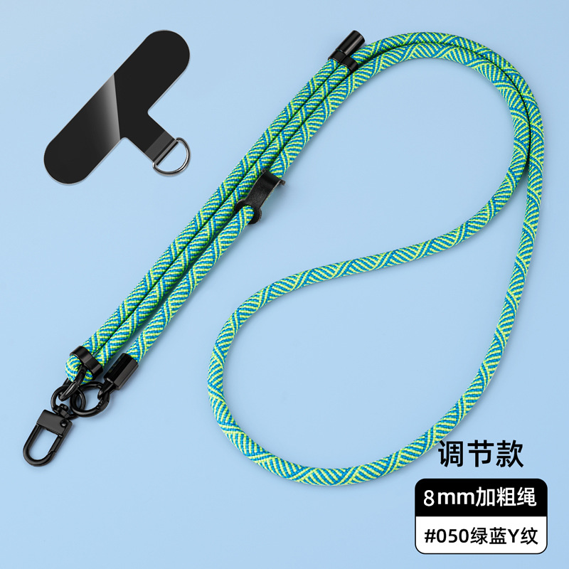 Cordón para teléfono móvil de 8mm, cuello colgante, mensajero, muñeca, eslinga de nailon resistente, cuerda anti-pérdida, longitud ajustable, espalda