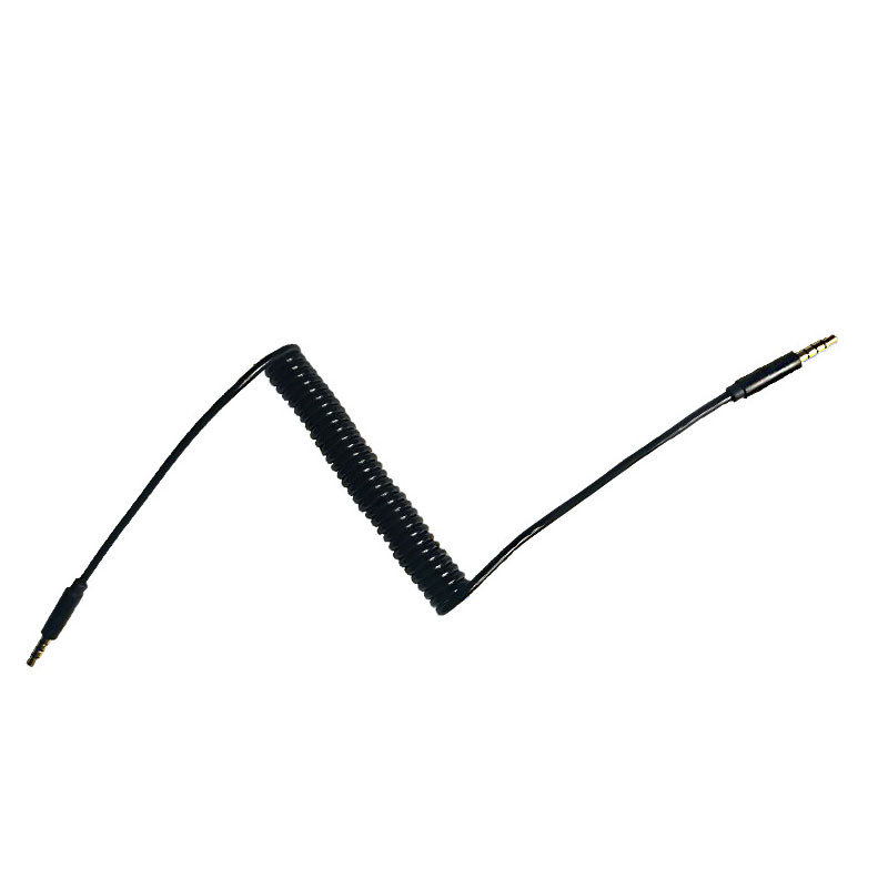 PVC弹簧线跑步机音频线3.5立体声公转公弹簧线 立体音频线