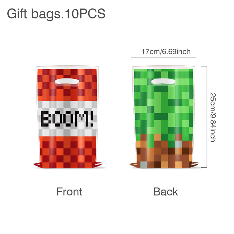 新しいピクセル Minecraft テーマの誕生日パーティー紙コップと紙皿の組み合わせ雰囲気アレンジメントパーティー休日用品|undefined