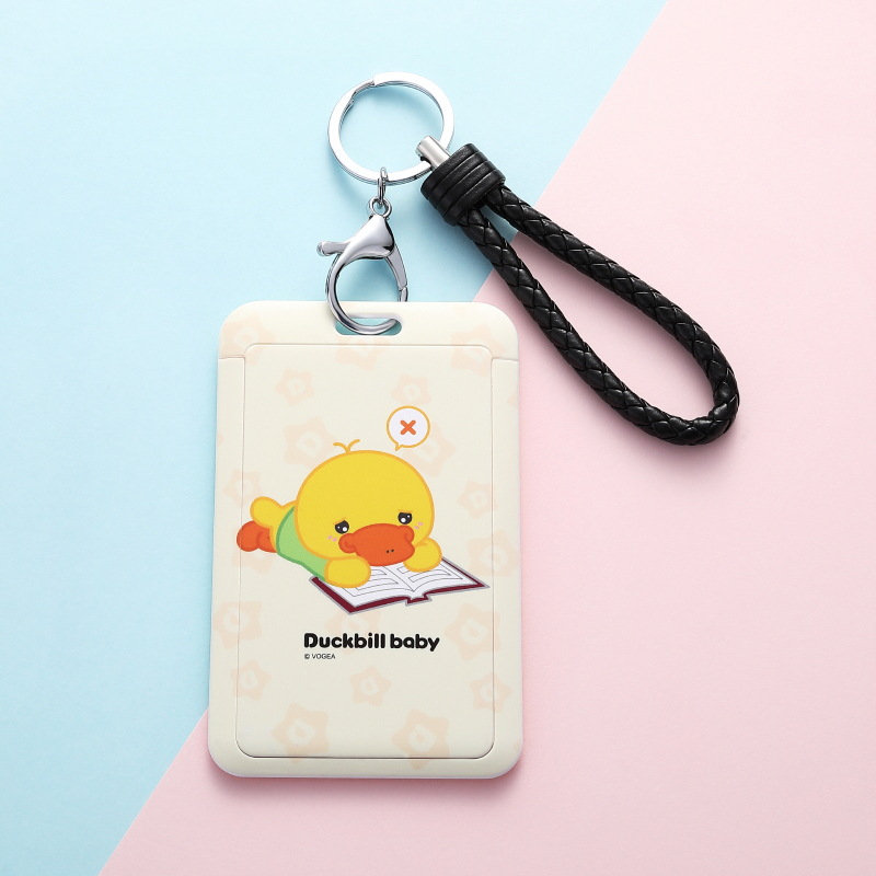 蘑菇点点钥匙扣皮绳门禁卡卡套 音乐鸭M系列滑盖办公学生卡套定制|ru