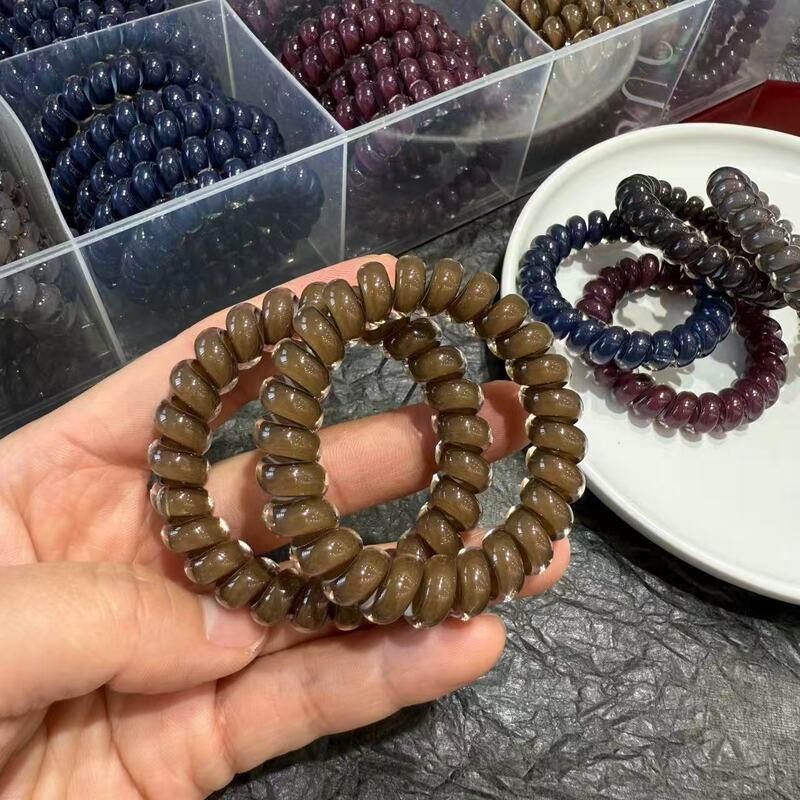 【实拍】新款不伤发电话线直播发圈高级感莫兰色迪高弹力发绳发饰|undefined