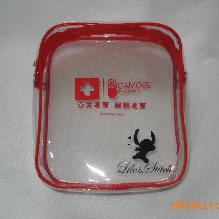 厂家制作 供应PVC透明急救包简易药品收纳包防水医药包拉链式