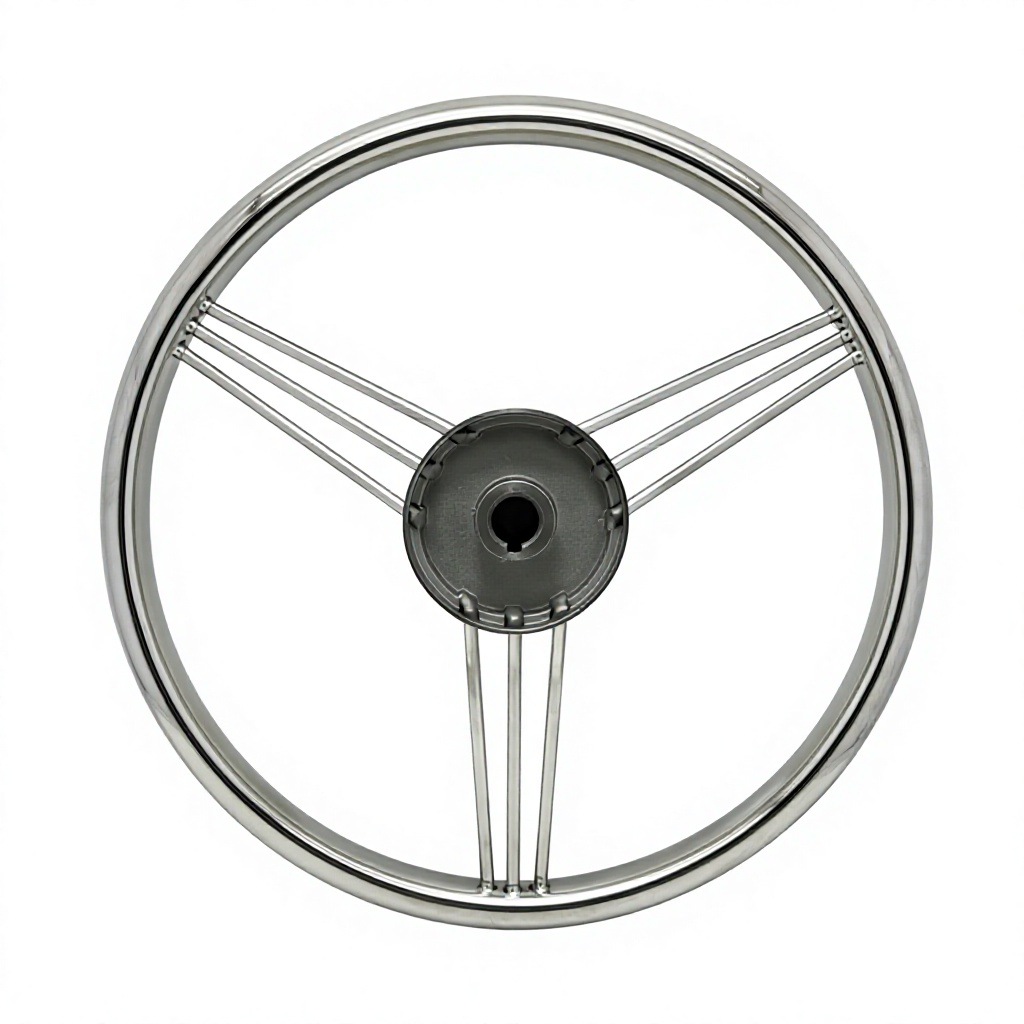 Three-spoke stainless steel 304 ship steering wheel, yacht rudder wheel, marine steering wheel