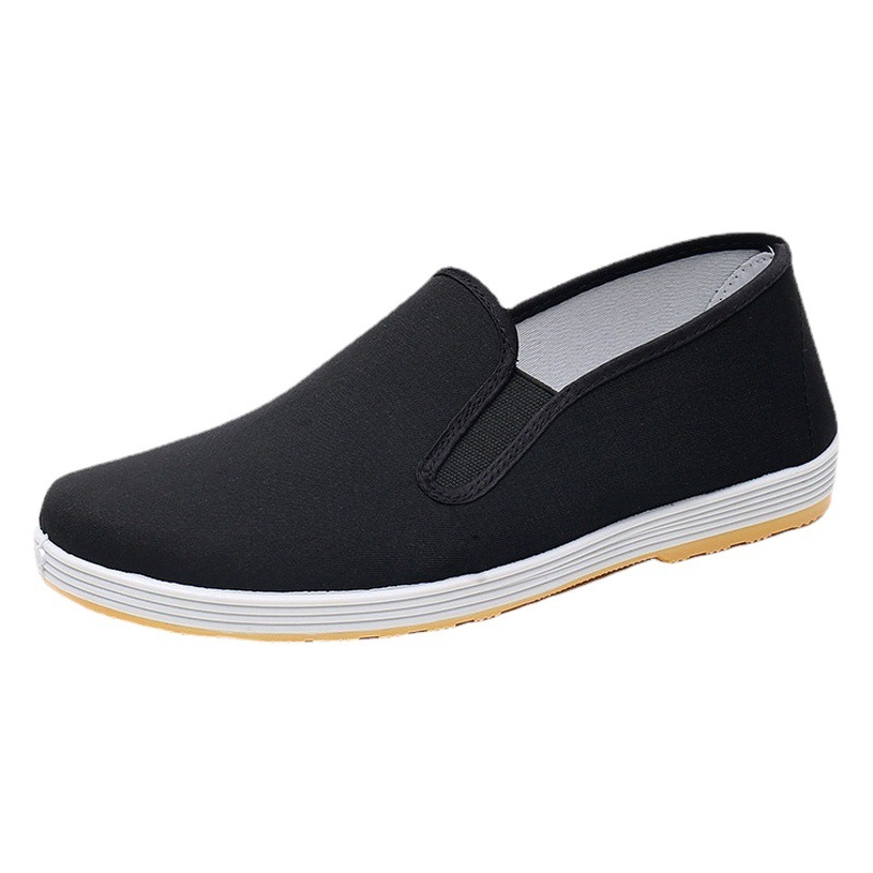 Old Beijing Cloth Shoes Men's Spring and Autumn Casual Work Shoes Breathable Non-Slip Wear-Resistant Black Cloth Shoes Labor Protection Shoes Flats Wholesale