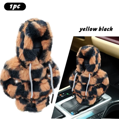 Factory Car Gear Shift Lever | Sürətlər qutusu və əl tormozu başlıqları - black-and-orange-chessboard