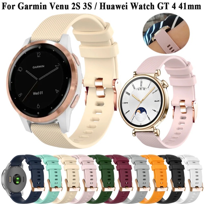 18mm 20mm for Jiaming Venu 2S Vivoactive 4S 3S Small Square Strap Rose Gold Buckle