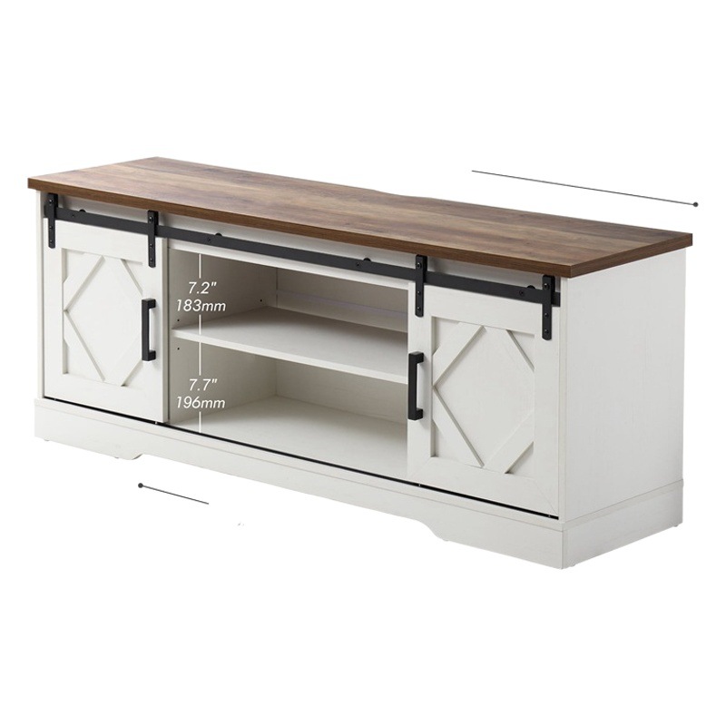 Granero puerta TV gabinete simple pequeño apartamento blanco armario combinación piso gabinete alto dormitorio TV gabinete moderno