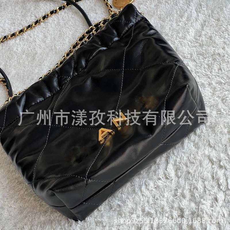 24春新作小香風miniゴミ袋22bag元工場大菱格チェーン金貨包托特脇下包|undefined