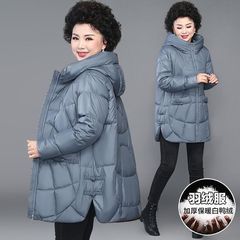 妈妈装2025冬装新款羽绒服中长款洋气大码女士外套保暖中老年外套