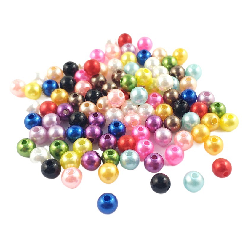 ABS perla artificial perlas sueltas con agujero redondo pulsera de cuentas mano DIY material joyería accesorios al por mayor