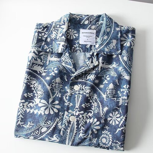 Retro Shirt for Men, Summer Wear—Hong Kong Style, Student-Friendly, Loose-Fit, Niche Design, Fun-Men's Top