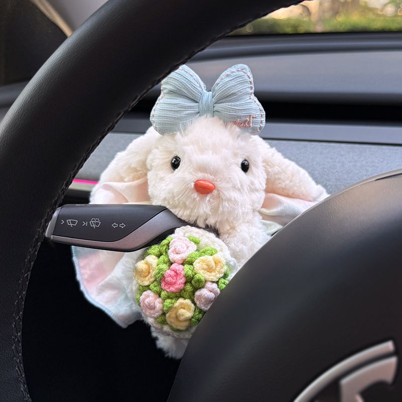 Car Interior Decorations for Women, High-End Car Wiper Dolls, Turn Signal Lights, Creative and Cute Gear Shift Decorations