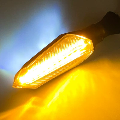 36-60V Wide Voltage Led Sequential Turn Signal Light, Suitable for Multi-Voltage Electric Scooter Modification Warning Turn Signal Light (Dönmə işıqları) - 48-60v-yellow-and-white-running-water-pair