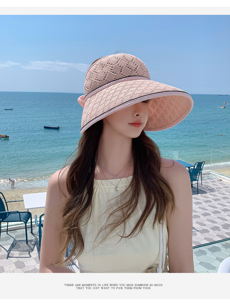 Knitted Open Top Visor Hat For Women Breathable Sun Protection_voghion.com