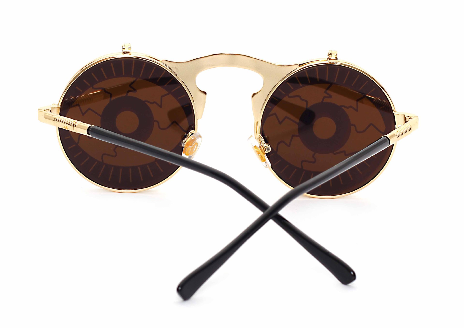 Ac, UV400 Protection Lens Material Punk Geometric Color Block Ac UV400 Protection Round Frame Full Frame Men's Sunglasses