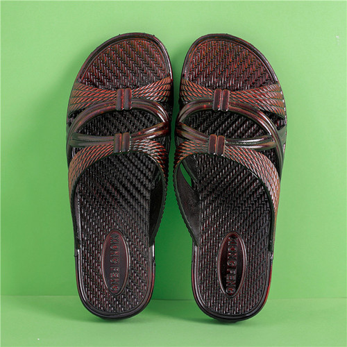 Guangdong oil slippers for middle-aged and elderly mothers, women's summer home indoor bathroom soft-soled anti-slip slippers for the elderly