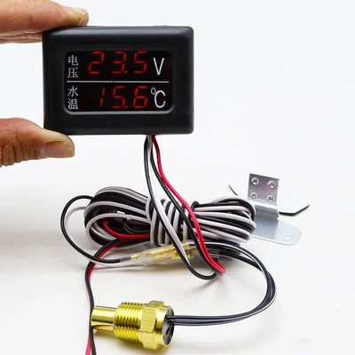 Digital Display Water Temperature Meter — automobile instrument - ordinary-water-temperature-and-voltage-combination-table-16mm-water-temperature-plug-standard