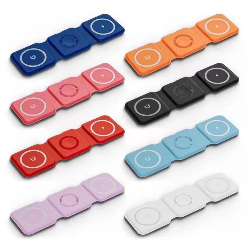 Customizable color 3-in-1 wireless charger suitable for Apple and Android phones, wireless charger gift with logo Customizable color 3-in-1 wireless charger suitable for Apple and Android phones, wireless charger gift with logo