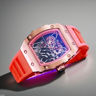 Shangmei New Richard Hollow Watch Fashion Sports Silicone Quartz Watch Wine Barrel Men's Watch Wholesale