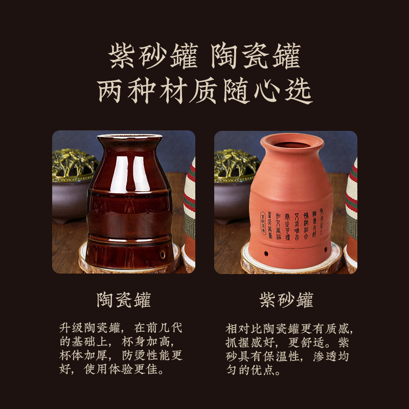 Cupping Ceramic Zisha Moxibustion Salon Beauty Salon Ceramic Multi-functional Double-layer Moxibustion Cup Scraping Cupping Moxibustion Cup