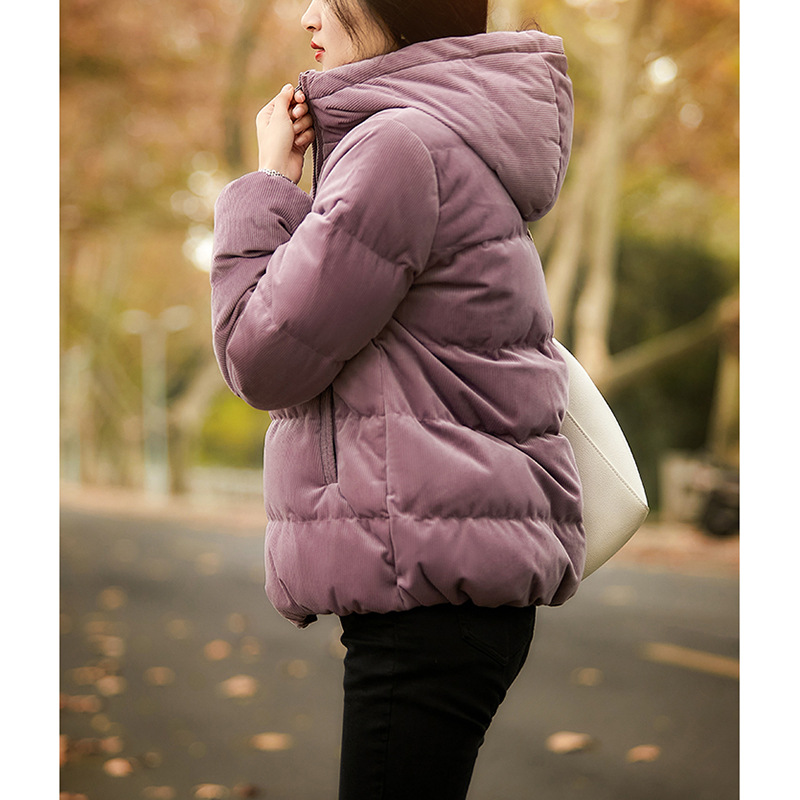 灯芯绒白鸭绒羽绒服女2025年新款时尚洋气冬季加厚外套设计感小众