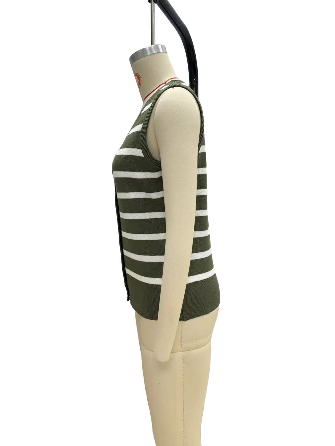 263g Weight Sleeveless Sleeve Length Single Breasted Placket Type Polyester, Viscose fiber Fabric Type Regular Top Length Vest Tops Type Daily Occasion V Neck Neckline Slim Fit Type Stripe Pattern Summer Season Women's Gender Contrast Binding Design Casual, Elegant Style Wholesale Women's Casual Elegant Stripe Sleeveless Contrast Binding Sweaters & Cardigans 7