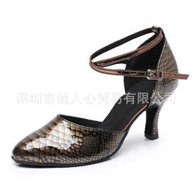 2024外贸新款包头拉丁舞鞋女士高跟软底跳舞鞋舞厅派对交谊舞鞋