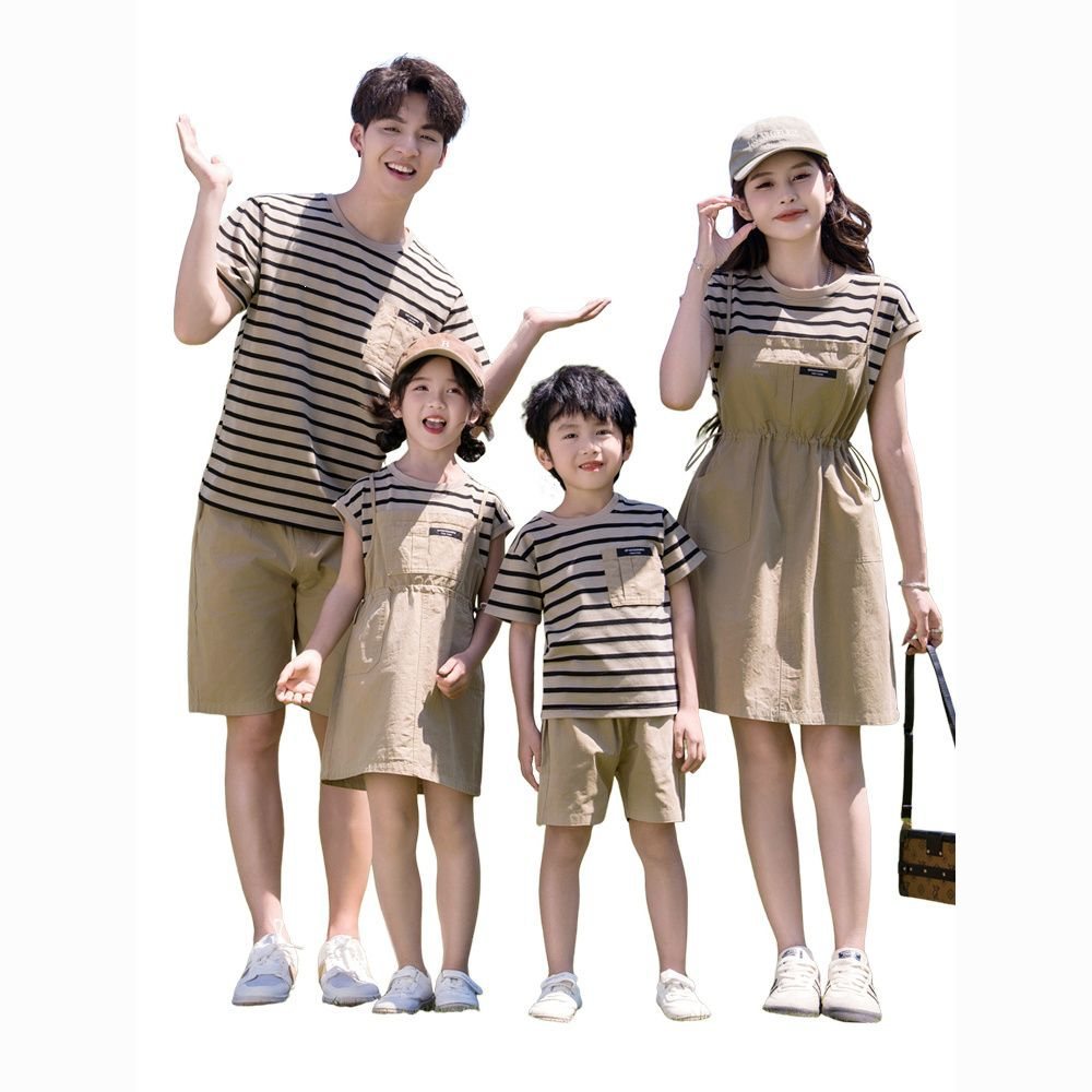 2024 Summer Family Matching Outfits for Three or Four People: Tie-Dye Sets, Stylish Short-Sleeve T-Shirts for Travel and Vacation