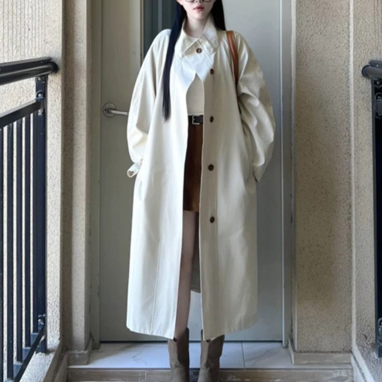 中长款高个子风衣外套女2025年春秋季新款韩版休闲小个子英伦风大