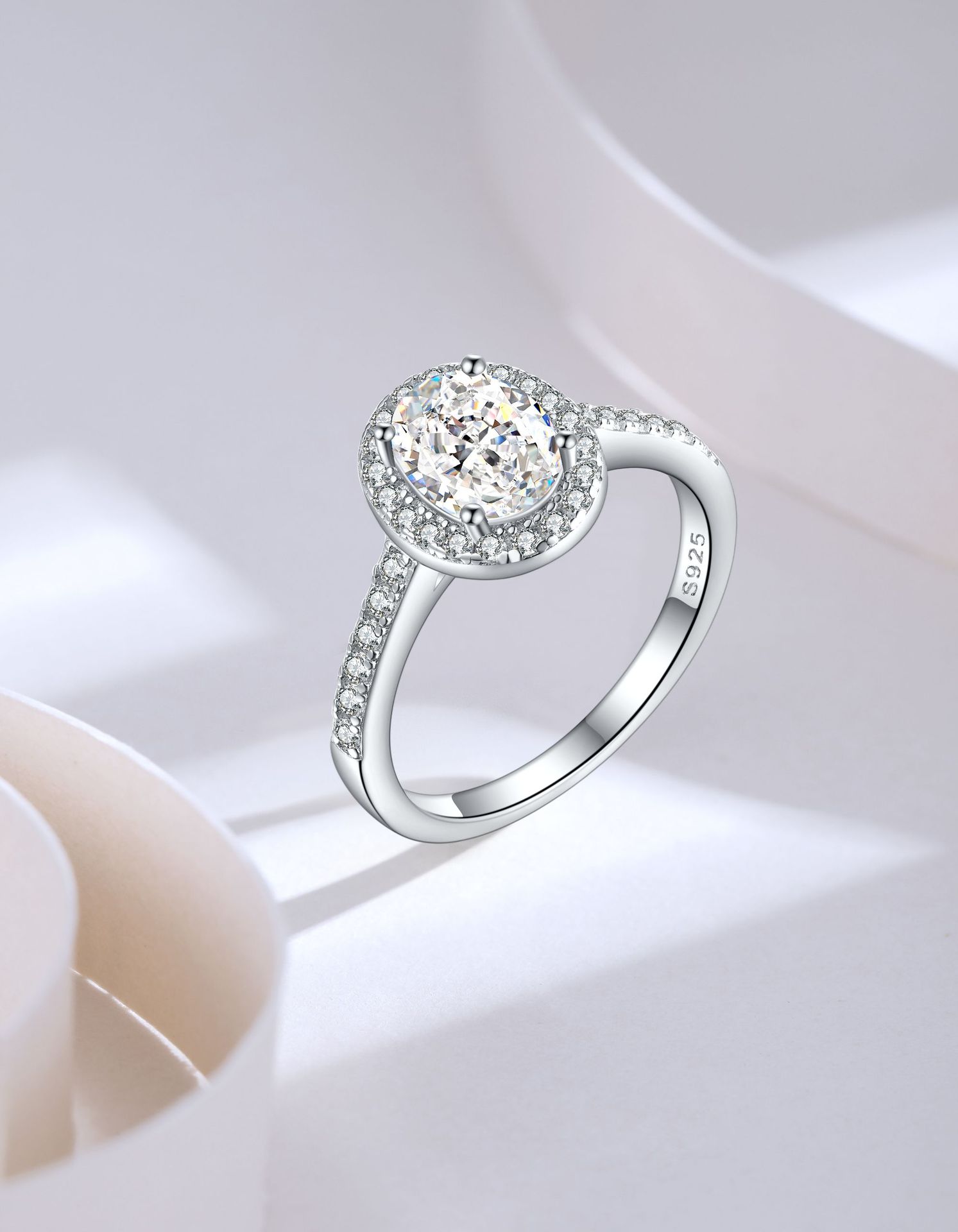 7g Weight High Carbon Diamond Inlay Material Rings Classification 1 Piece Quantity Holiday, Daily Occasion 925 Sterling Silver Material Heart Shape Pattern Women's Gender Inlay Design Simple Style, Classic Style Style 925 Sterling Silver High Carbon Diamond Heart Shape Rings 4