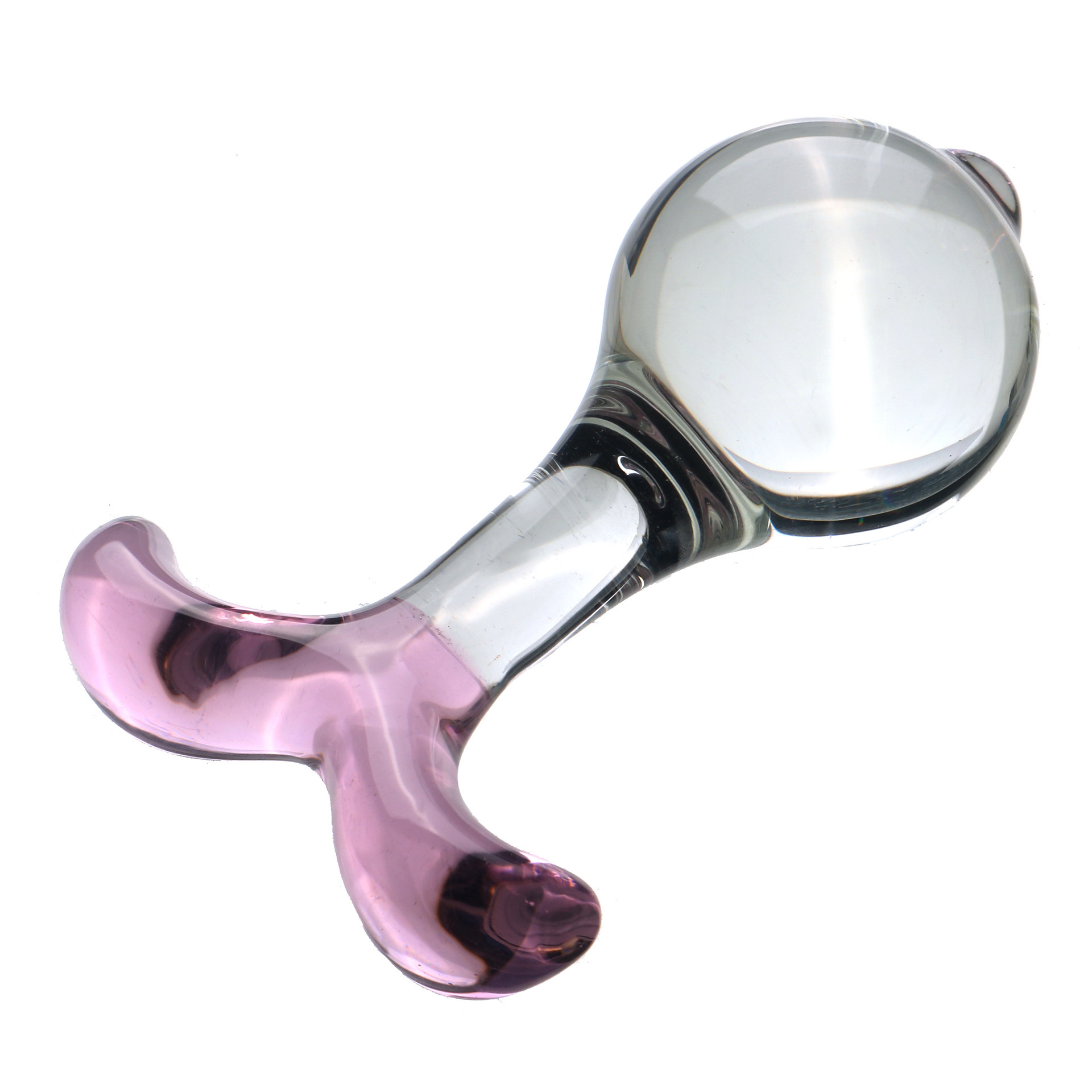 Crystal Fish Tail Anal Beads, Transparent Glass Anal Plug, Large Size — detail image 3
