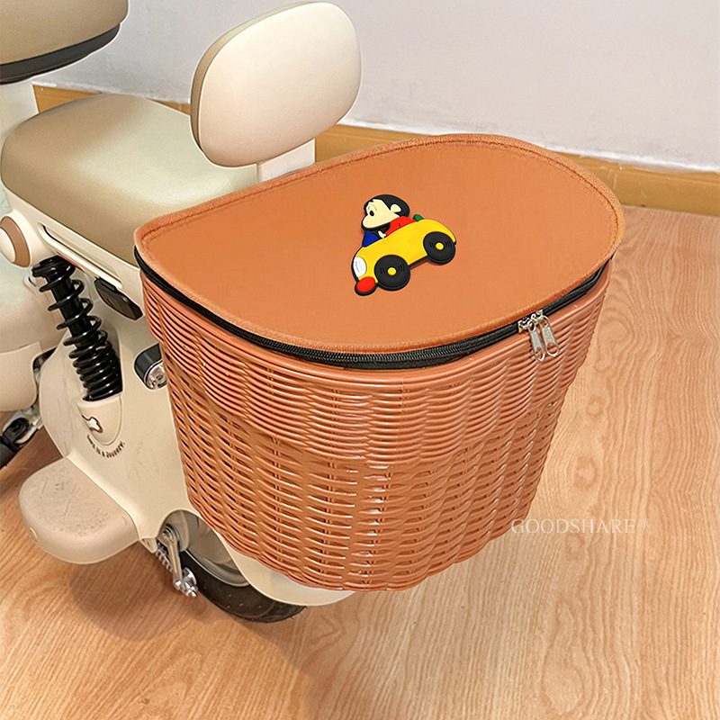 電気自動車の後部バスケット、かわいい漫画のバッテリーカー、スクールバッグを収納できるオートバイの後部バスケット、618セール|undefined