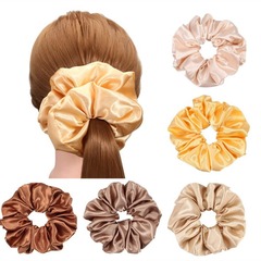 2023 Cross-border New Large Fabric Solid Color High Elastic Hair Tie for Women Simple Headband Rubber Band Large Hair Tie