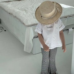 Cotton Girl's Short Sleeve T-Shirt Children's Korean Style Small Letters 2024 Spring and Summer Item Baby Girl Fashion Kids' Base T-Trend