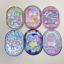 吊孔雕刻闪粉双子星卡牌片片diy手工饰品吊坠手机钥匙链散珠材料