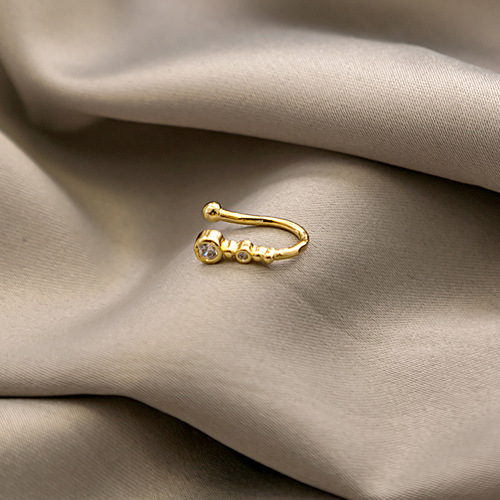 European and American non-perforated U-shaped nose clip, retro cool style bow jewelry, moon eight-pointed star diamond nose jewelry wholesale