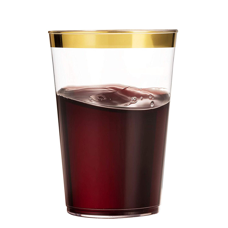 16oz taza desechable de oro taza de jugo de plástico taza de fiesta de oro vajilla taza de ventas directas de la fábrica
