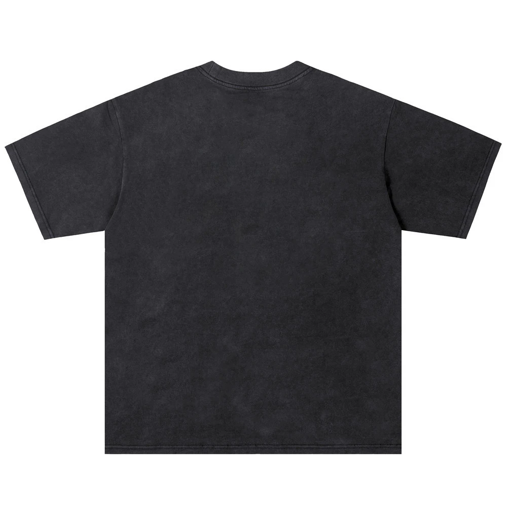 Men's retro cotton short sleeve T-shirt, American style, oversize, with short sleeve