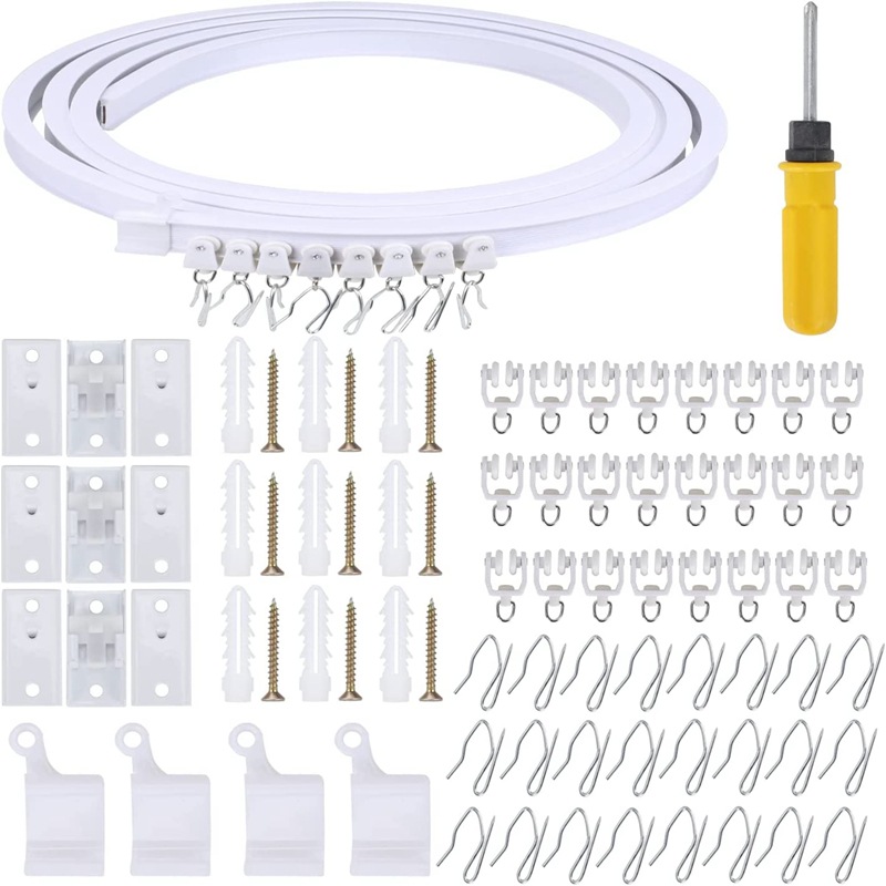 5米弯轨,PVC塑料尖钩螺丝刀套装 窗帘轨道 U型L型可弯曲路轨