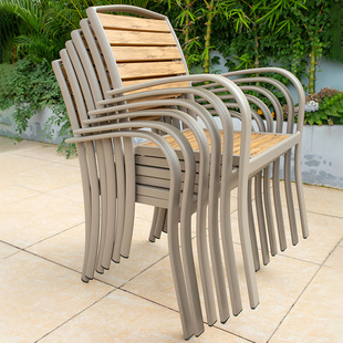 Outdoor Table and Chair Courtyard Casual Dining Table and Chair Combination Waterproof Sunscreen Outdoor Outdoor Outdoor Balcony Garden Terrace Plastic Wooden Chair