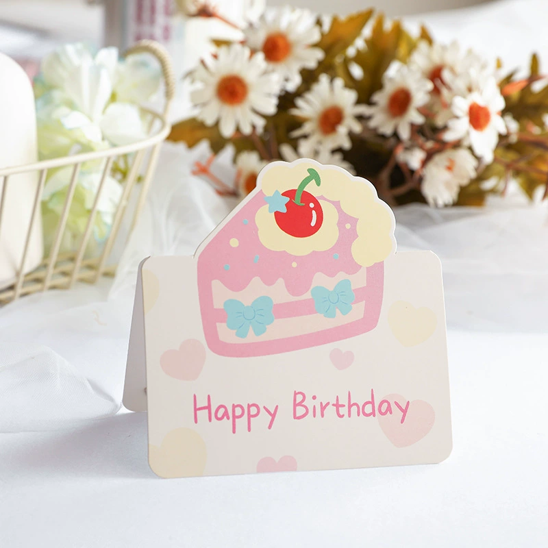 Amazon поздравительная открытка с именем дня рождения 3D Торт поздравления simple message card пустая открытка цветовому магазину