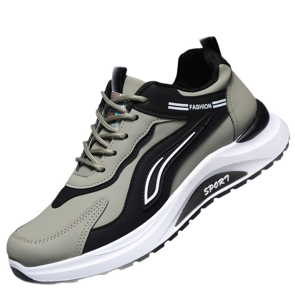 Zapatos casuales de hombre 2026 nuevos zapatos de correr de cuero transpirables de otoño para hombres zapatos deportivos de suela suave