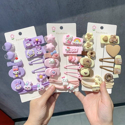 Baby super cute cartoon hairpin girls hair accessories that do not hurt hair bangs clip headwear girls hairpin bb clip